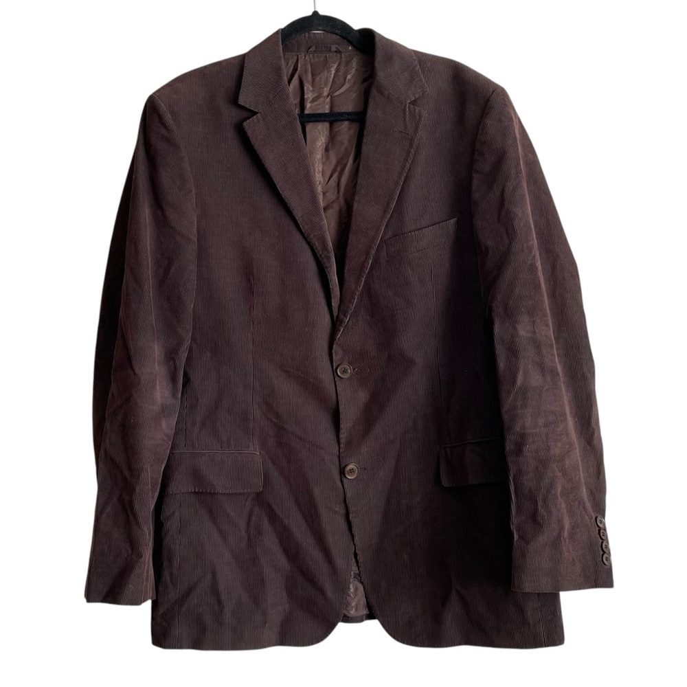 HUGO BOSS Corduroy Button Front Blazer Brown 52R